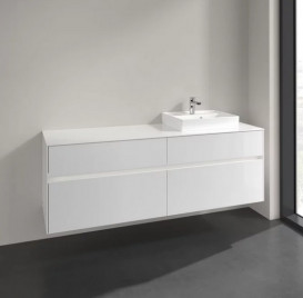 Тумба под раковину Villeroy & Boch Collaro 160х50 см с подсветкой МДФ глянцевый белый C079B0DH