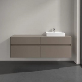 Тумба под раковину Villeroy & Boch Collaro 160х50 см с подсветкой ДСП трюфель серый C079B0VG