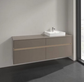 Тумба под раковину Villeroy & Boch Collaro 160х50 см с подсветкой ДСП трюфель серый C079B0VG