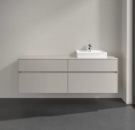 Тумба под раковину Villeroy & Boch Collaro 160х50 см с подсветкой ДСП мягкий серый C079B0VK