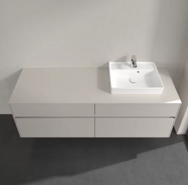 Тумба под раковину Villeroy & Boch Collaro 160х50 см с подсветкой ДСП мягкий серый C079B0VK