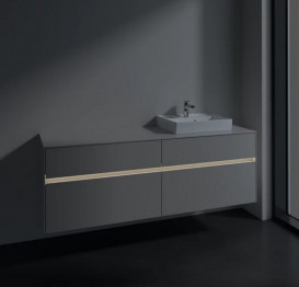 Тумба под раковину Villeroy & Boch Collaro 160х50 см с подсветкой ДСП мягкий серый C079B0VK