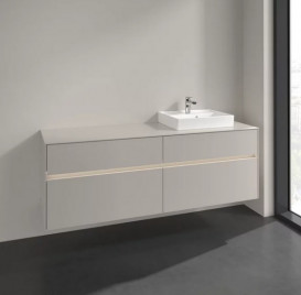 Тумба под раковину Villeroy & Boch Collaro 160х50 см с подсветкой ДСП мягкий серый C079B0VK