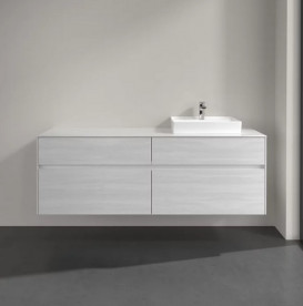 Тумба під раковину Villeroy & Boch Collaro 160х50 см із підсвічуванням ДСП біле дерево C079B0E8