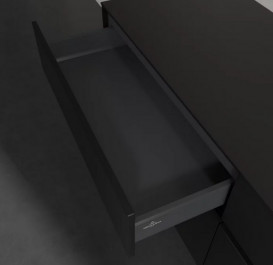 Тумба под раковину Villeroy & Boch Collaro 160х50 см с подсветкой МДФ черный матовый лак C079B0PD