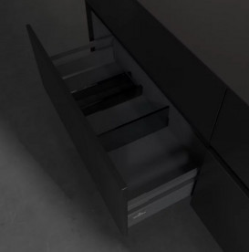 Тумба под раковину Villeroy & Boch Collaro 160х50 см с подсветкой МДФ черный матовый лак C079B0PD