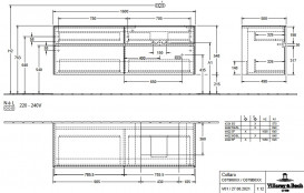 Тумба под раковину Villeroy & Boch Collaro 160х50 см с подсветкой МДФ черный матовый лак C079B0PD