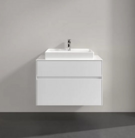 Тумба під раковину Villeroy & Boch Collaro 80х50 см із підсвічуванням МДФ глянсовий білий C080B0DH