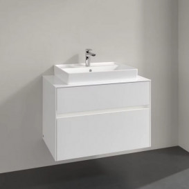 Тумба під раковину Villeroy & Boch Collaro 80х50 см із підсвічуванням МДФ глянсовий білий C080B0DH