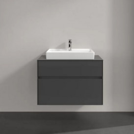 Тумба під раковину Villeroy & Boch Collaro 80х50 см із підсвічуванням МДФ глянсовий сірий C080B0FP