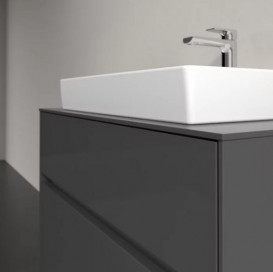 Тумба під раковину Villeroy & Boch Collaro 80х50 см із підсвічуванням МДФ глянсовий сірий C080B0FP