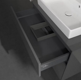 Тумба під раковину Villeroy & Boch Collaro 80х50 см із підсвічуванням МДФ глянсовий сірий C080B0FP
