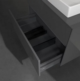 Тумба під раковину Villeroy & Boch Collaro 80х50 см із підсвічуванням МДФ глянсовий сірий C080B0FP