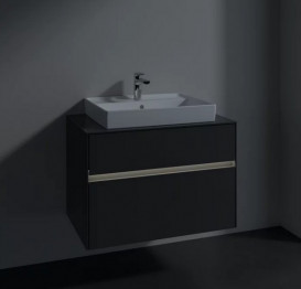 Тумба під раковину Villeroy & Boch Collaro 80х50 см із підсвічуванням МДФ глянсовий сірий C080B0FP