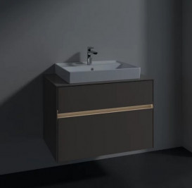 Тумба під раковину Villeroy & Boch Collaro 80х50 см із підсвічуванням ДСП трюфель сірий C080B0VG