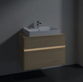 Тумба под раковину Villeroy & Boch Collaro 80х50 см с подсветкой ДСП северный дуб C080B0VJ
