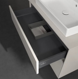 Тумба под раковину Villeroy & Boch Collaro 80х50 см с подсветкой ДСП мягкий серый C080B0VK