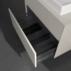 Тумба под раковину Villeroy & Boch Collaro 80х50 см с подсветкой ДСП мягкий серый C080B0VK