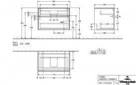 Тумба под раковину Villeroy & Boch Collaro 80х50 см с подсветкой ДСП мягкий серый C080B0VK
