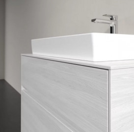 Тумба под раковину Villeroy & Boch Collaro 80х50 см с подсветкой ДСП белое дерево C080B0E8