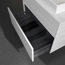 Тумба под раковину Villeroy & Boch Collaro 80х50 см с подсветкой ДСП белое дерево C080B0E8