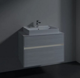 Тумба под раковину Villeroy & Boch Collaro 80х50 см с подсветкой ДСП белое дерево C080B0E8