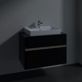 Тумба под раковину Villeroy & Boch Collaro 80х50 см с подсветкой МДФ черный матовый лак C080B0PD
