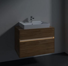 Тумба під раковину Villeroy & Boch Collaro 80х50 см з підсвічуванням дуб канзас C080B0RH