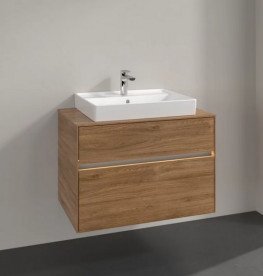 Тумба під раковину Villeroy & Boch Collaro 80х50 см з підсвічуванням дуб канзас C080B0RH