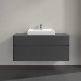 Тумба под раковину Villeroy & Boch Collaro 120х50 см с подсветкой МДФ глянцевый серый C081B0FP