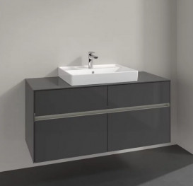 Тумба под раковину Villeroy & Boch Collaro 120х50 см с подсветкой МДФ глянцевый серый C081B0FP