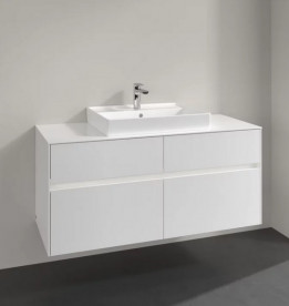 Тумба под раковину Villeroy & Boch Collaro 120х50 см с подсветкой ДСП матовый белый C081B0MS