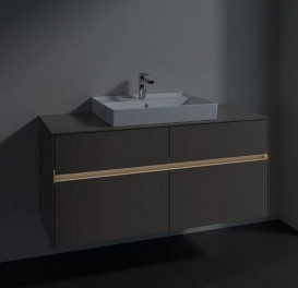 Тумба под раковину Villeroy & Boch Collaro 120х50 см с подсветкой ДСП трюфель серый C081B0VG