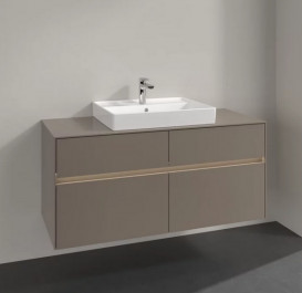 Тумба под раковину Villeroy & Boch Collaro 120х50 см с подсветкой ДСП трюфель серый C081B0VG