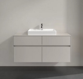 Тумба под раковину Villeroy & Boch Collaro 120х50 см с подсветкой ДСП мягкий серый C081B0VK