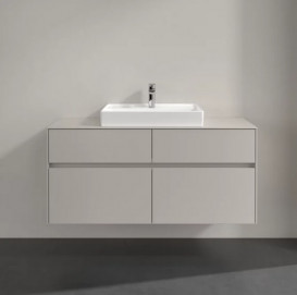 Тумба под раковину Villeroy & Boch Collaro 120х50 см с подсветкой ДСП мягкий серый C081B0VK