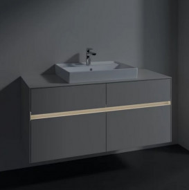 Тумба под раковину Villeroy & Boch Collaro 120х50 см с подсветкой ДСП мягкий серый C081B0VK