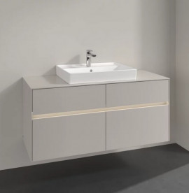 Тумба под раковину Villeroy & Boch Collaro 120х50 см с подсветкой ДСП мягкий серый C081B0VK