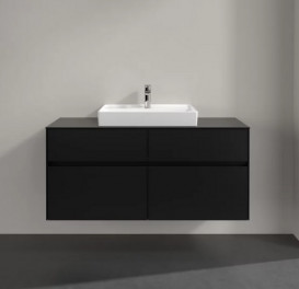 Тумба під раковину Villeroy & Boch Collaro 120х50 см із підсвічуванням МДФ чорний матовий лак C081B0PD