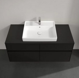 Тумба під раковину Villeroy & Boch Collaro 120х50 см із підсвічуванням МДФ чорний матовий лак C081B0PD