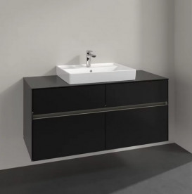 Тумба під раковину Villeroy & Boch Collaro 120х50 см із підсвічуванням МДФ чорний матовий лак C081B0PD