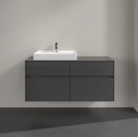 Тумба под раковину Villeroy & Boch Collaro 120х50 см с подсветкой МДФ глянцевый серый C082B0FP