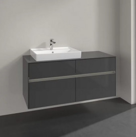 Тумба під раковину Villeroy & Boch Collaro 120х50 см із підсвічуванням МДФ глянсовий сірий C082B0FP