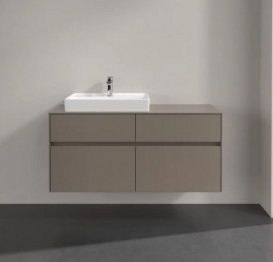 Тумба під раковину Villeroy & Boch Collaro 120х50 см із підсвічуванням ДСП трюфель сірий C082B0VG