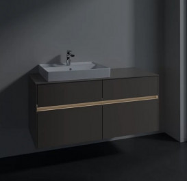Тумба під раковину Villeroy & Boch Collaro 120х50 см із підсвічуванням ДСП трюфель сірий C082B0VG