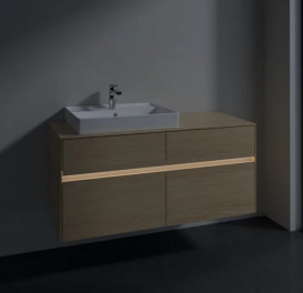 Тумба под раковину Villeroy & Boch Collaro 120х50 см с подсветкой ДСП северный дуб C082B0VJ