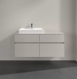 Тумба под раковину Villeroy & Boch Collaro 120х50 см с подсветкой ДСП мягкий серый C082B0VK