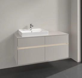 Тумба под раковину Villeroy & Boch Collaro 120х50 см с подсветкой ДСП мягкий серый C082B0VK