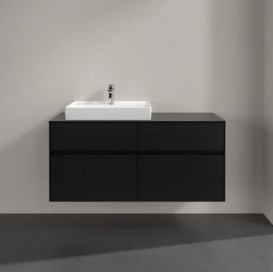 Тумба під раковину Villeroy & Boch Collaro 120х50 см із підсвічуванням МДФ чорний матовий лак C082B0PD