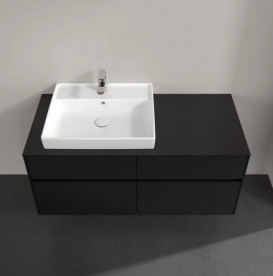 Тумба під раковину Villeroy & Boch Collaro 120х50 см із підсвічуванням МДФ чорний матовий лак C082B0PD